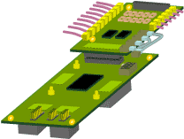 Examples of connection of RF-IC modules with FPGA modules
